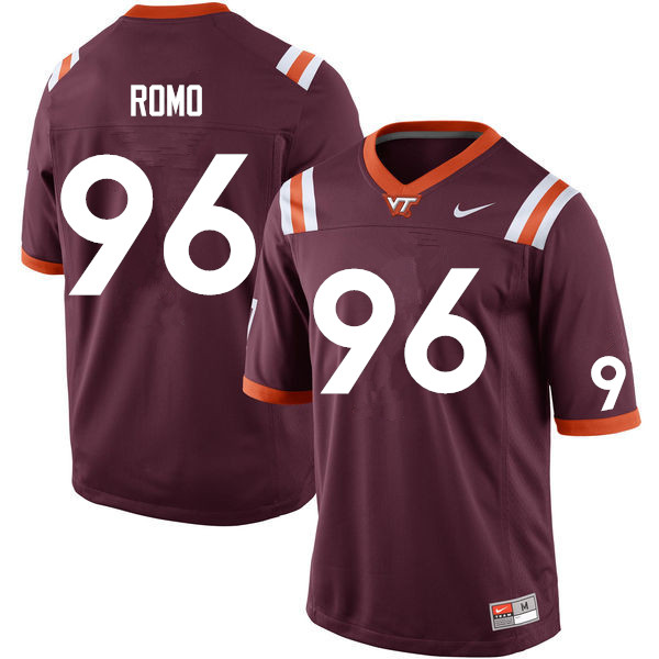 Men #96 Parker Romo Virginia Tech Hokies College Football Jerseys Sale-Maroon